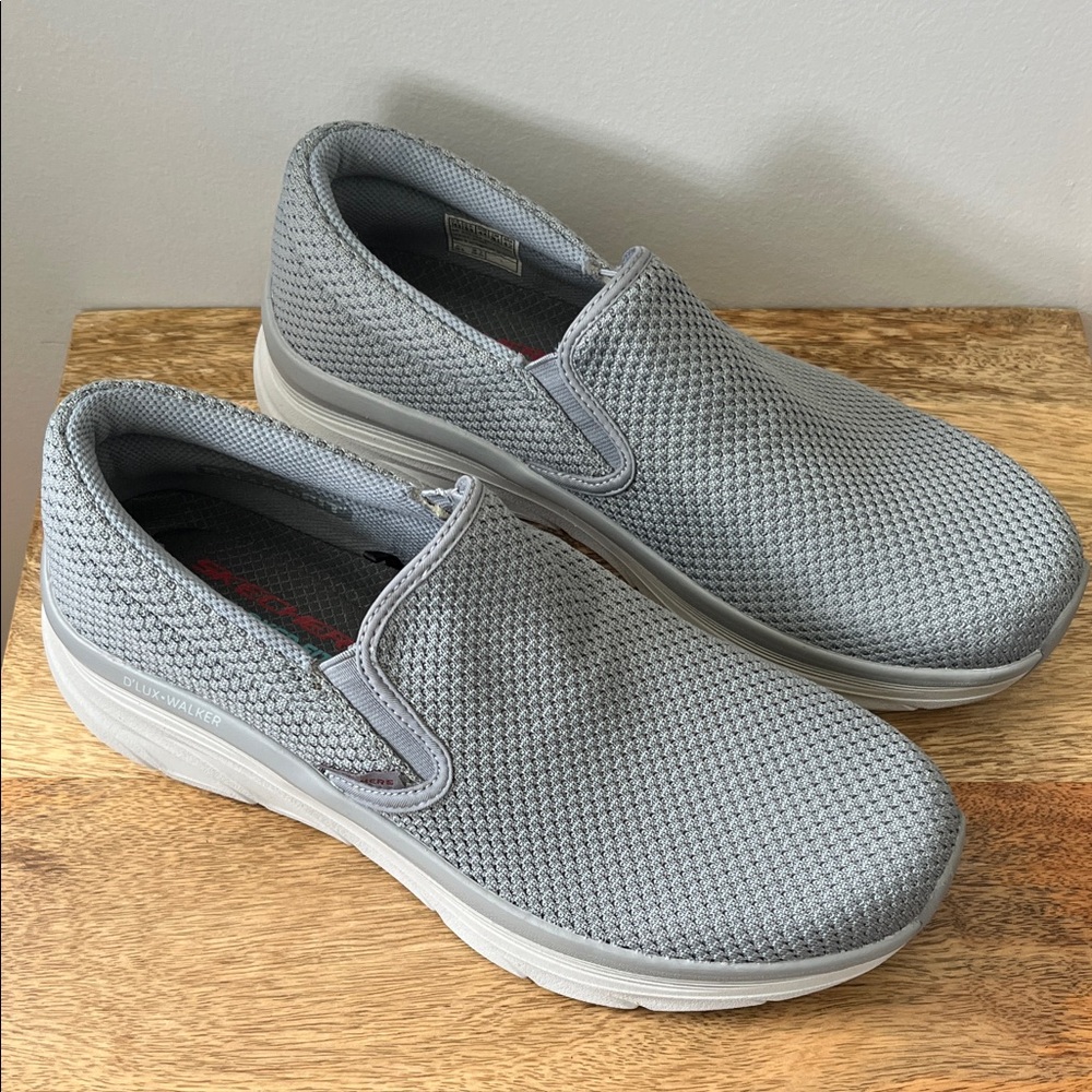 Skechers Men's Slip-On Casual Loafers in Light Gray